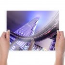 Building Skyscraper Purple Bridge Tv Movie Art Poster 24x18 inch