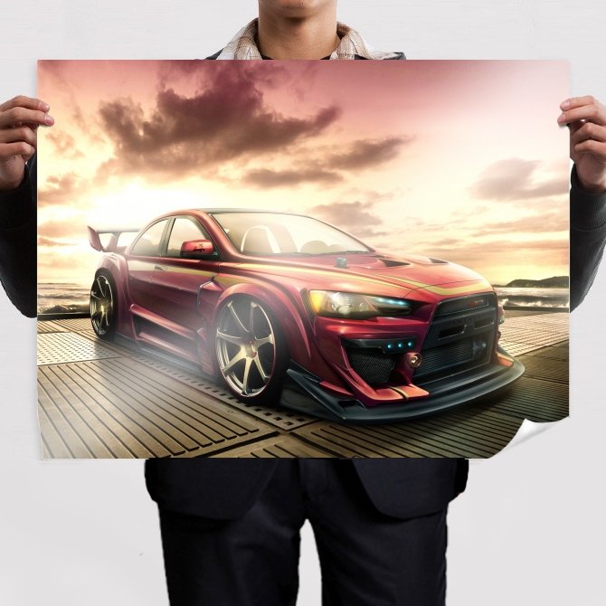 Concept Mitsubishi Lancer Evo Evolution Tv Movie Art Poster 32x24 inch