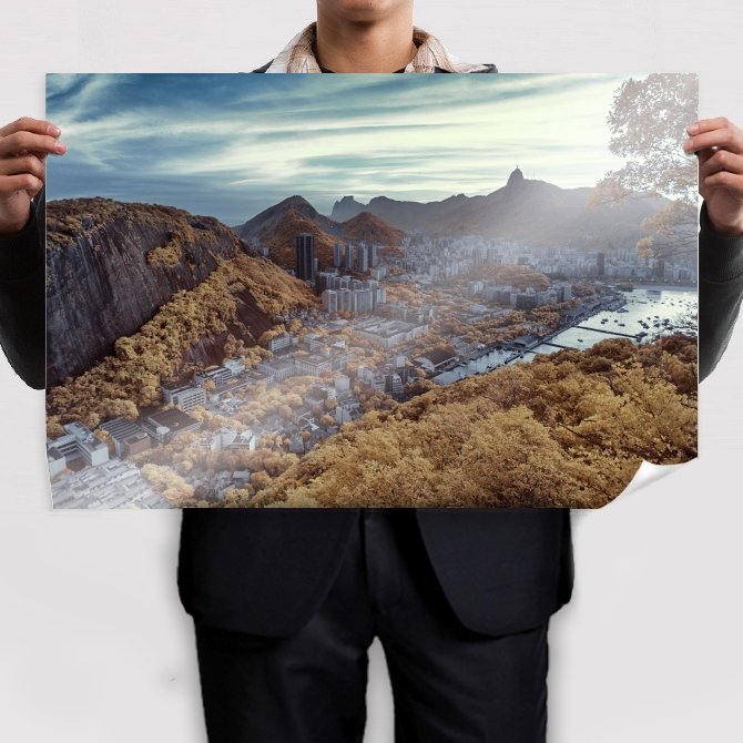 Rio De Janeiro Landscape Mountains Buildings Tv Movie Art Poster 36x24 inch