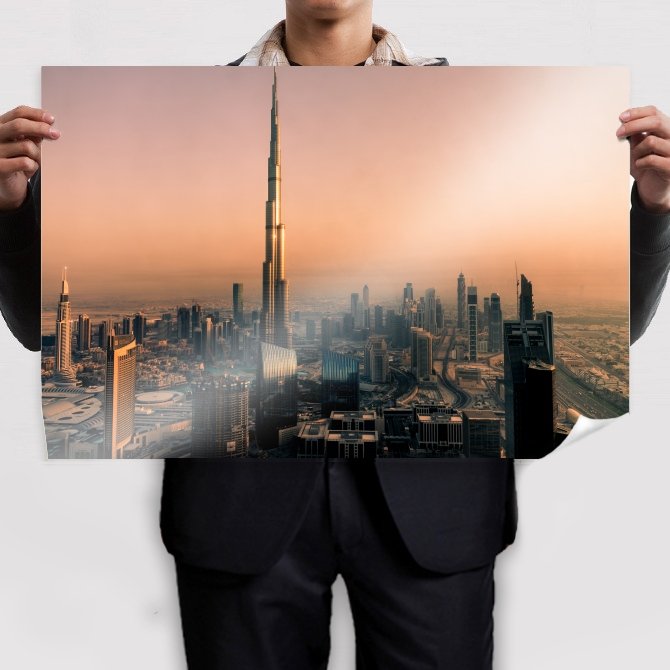 Dubai Burj Dubai Buildings Skyscrapers Tv Movie Art Poster 36x24 inch