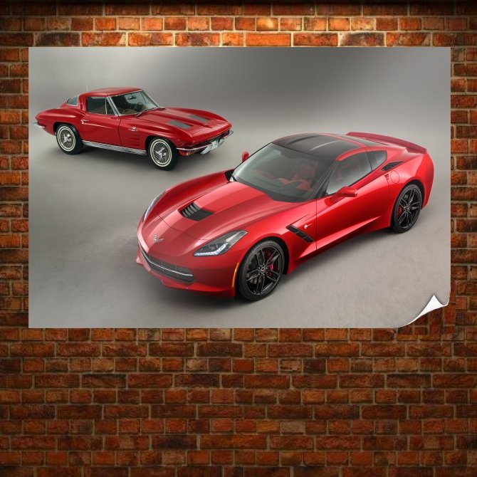 Chevrolet Corvette Stingray C7 Classic Car Classic Tv Movie Art Poster ...