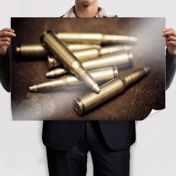 Bullets Ammunition Macro Tv Movie Art Poster 36x24 inch