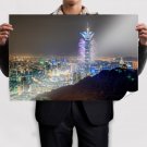 Fireworks Night Buildings Skyscrapers Taipei Tv Movie Art Poster 36x24 inch