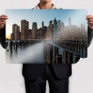 New York Buildings Skyscrapers Posts Water Tv Movie Art Poster 36x24 inch
