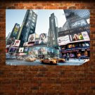 New York Buildings Skyscrapers Street Hdr Tv Movie Art Poster 36x24 inch
