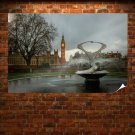 Big Ben London Buildings Fountain Tv Movie Art Poster 36x24 inch