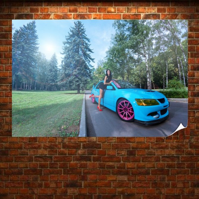 Mitsubishi Lancer Evolution Evo Trees Tv Movie Art Poster 36x24 inch