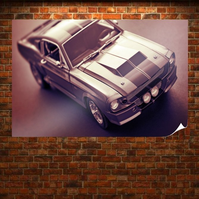Ford Mustang Toy Macro Tv Movie Art Poster 36x24 inch