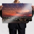 Clouds Sunset Buildings Fort Worth Tv Movie Art Poster 36x24 inch