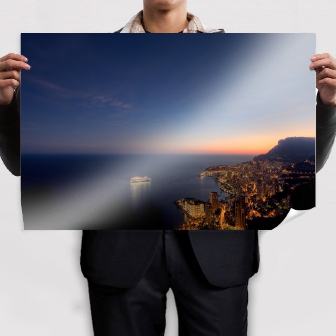 Oia Sunset Night Lights Ocean Tv Movie Art Poster 36x24 inch