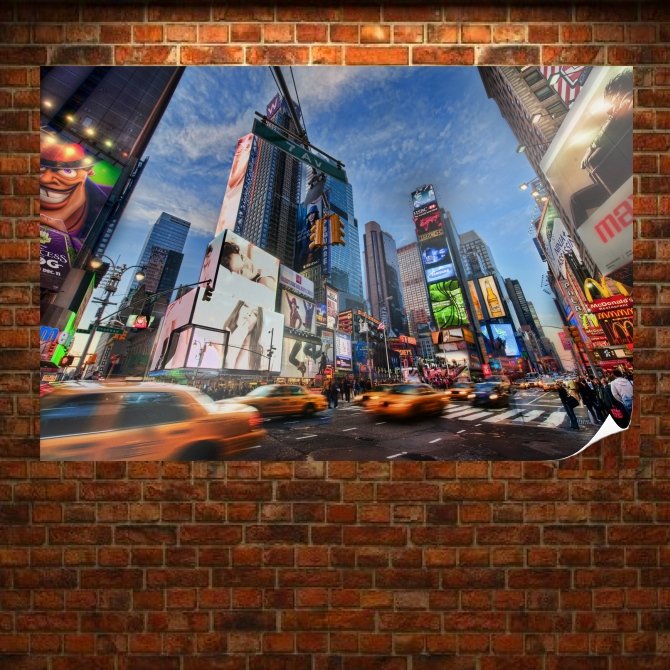 Street Traffic Time Square New York Tv Movie Art Poster 36x24 inch