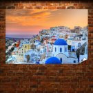 Buildings Greece Santorini Tv Movie Art Poster 36x24 inch