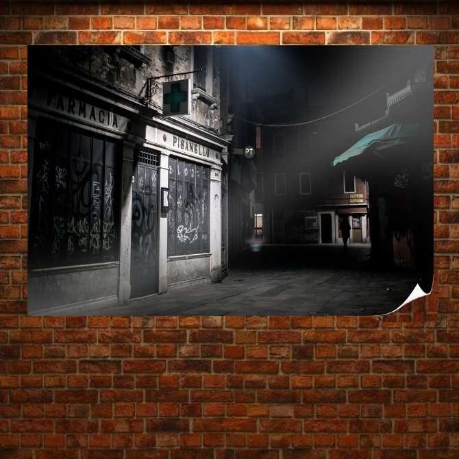Buildings Night Graffiti Tv Movie Art Poster 36x24 inch