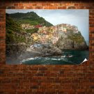 Manarola Buildings Coast Tv Movie Art Poster 36x24 inch