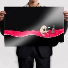 The Vampyre Of Time And Memory Queens Of The Stone Age Black Drawing Skull Bottle Tv Movie Art Poste