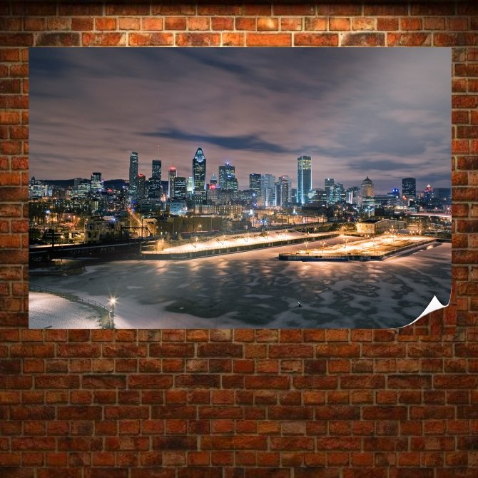 Winter Buildings Skyscrapers Montreal Tv Movie Art Poster 36x24 inch