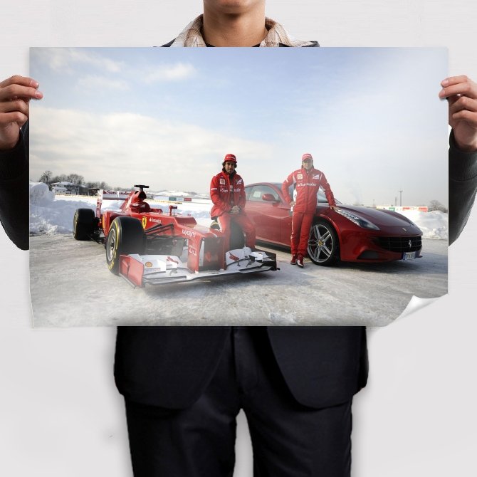 Race Car Formula One F1 Ferrari Ff Snow Tv Movie Art Poster 36x24 inch