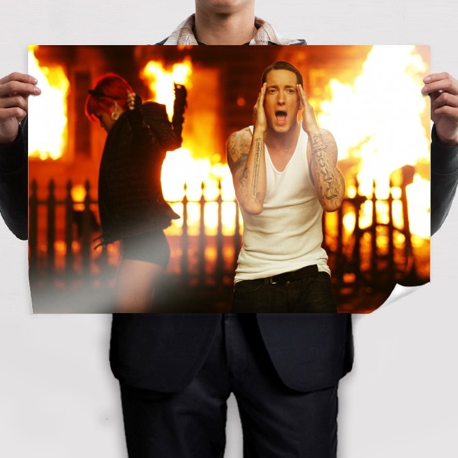 Eminem Slim Shady Rihanna Fire Tv Movie Art Poster 36x24 inch