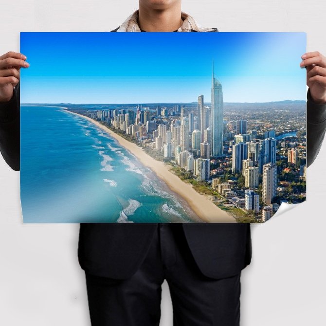 Coast Buildings Skyscrapers Ocean Beach Queensland Tv Movie Art Poster 36x24 inch