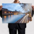 Lights Timelapse Buildings Bridge River Road Tv Movie Art Poster 36x24 inch
