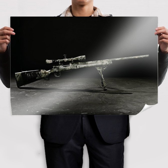 Sniper Rifle Black Tv Movie Art Poster 36x24 inch