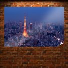 Night Mori Tower Buildings Light Tokyo Tv Movie Art Poster 36x24 inch
