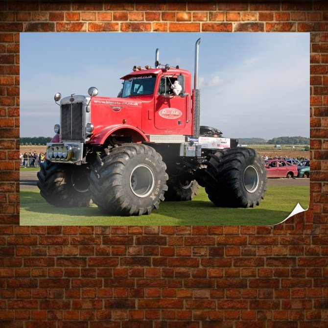  Semi  Truck  Monster  Truck  Monster  Tv Movie Art Poster 36x24 