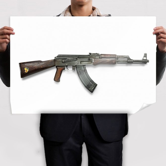 White Rifle Ak 47 Tv Movie Art Poster 36x24 inch
