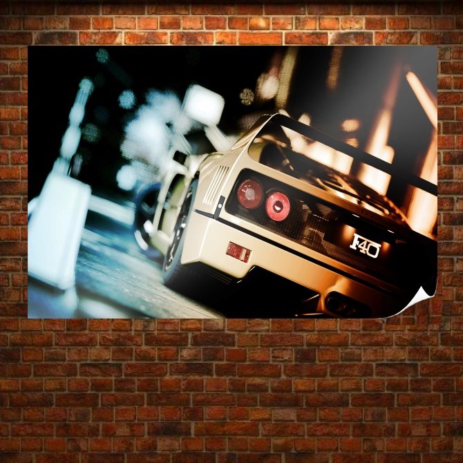 Gran Turismo Ferrari F40 Tv Movie Art Poster 36x24 inch