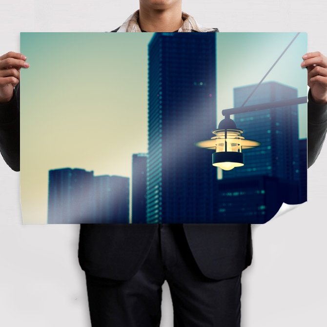 Light Buildings Skyscrapers Tv Movie Art Poster 36x24 inch