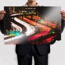 Freeway Highway Timelapse Lights Night Tv Movie Art Poster 36x24 inch