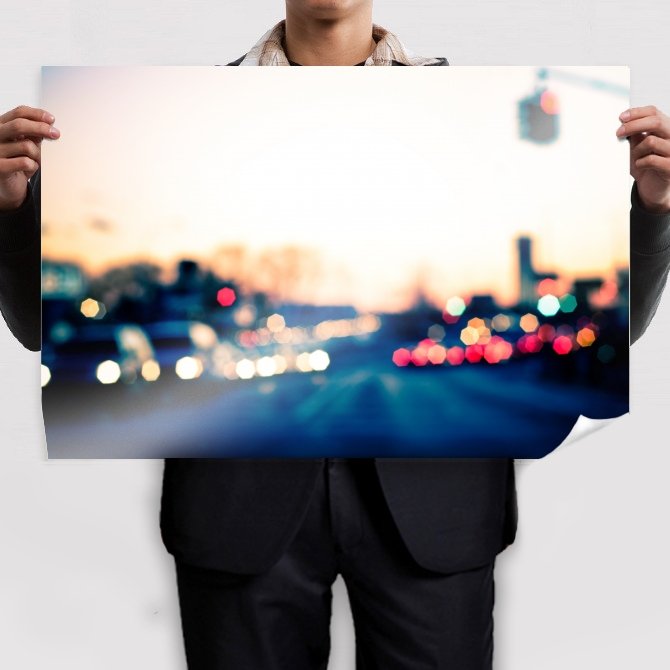 Bokeh Blur Street Tv Movie Art Poster 36x24 inch