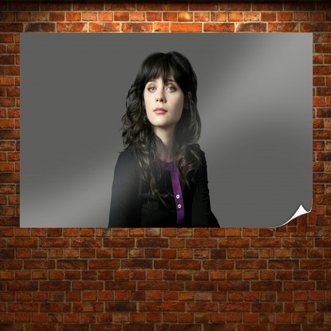 Zooey Deschanel  Art Poster Print  36x24 inch