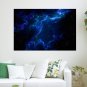 Neon Blue Night Sky Art Poster Print 36x24 inch