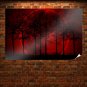 Red Moon Art Poster Print 36x24 inch
