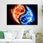 Fire And Water Yin Yang Art Poster Print 36x24 inch