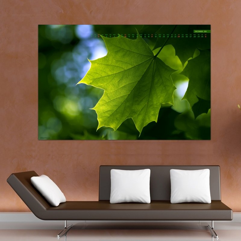 Maple Leaf December 2011 Calendar  Art Poster Print  36x24 inch