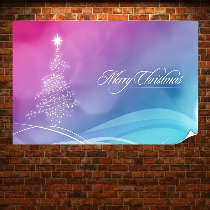 Christmas Greeting S Art Poster Print  36x24 inch