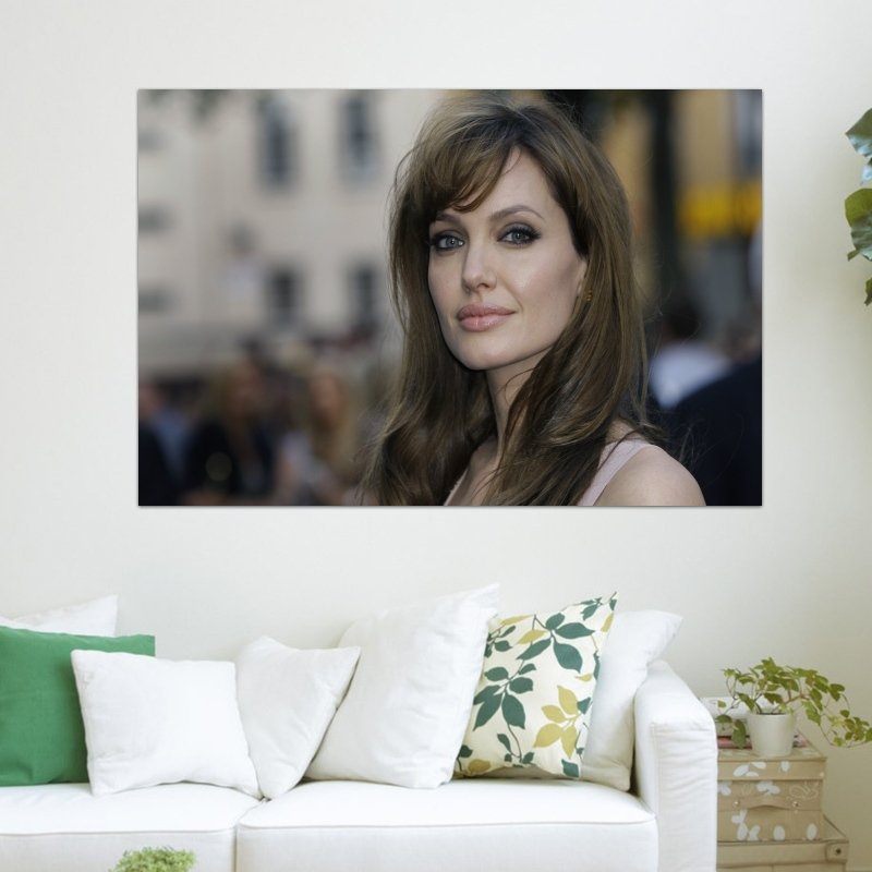 Charming Angelina Jolie  Art Poster Print  36x24 inch