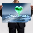 3d Hope Heart  Art Poster Print  36x24 inch