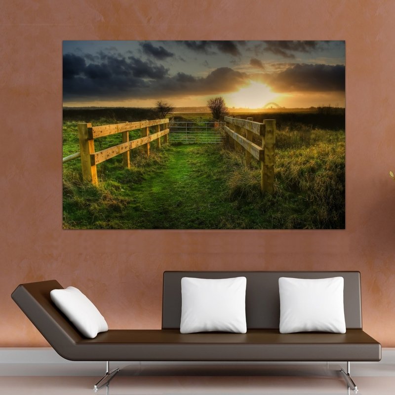 Fencing In The Fields  Art Poster Print  36x24 inch