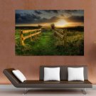 Fencing In The Fields  Art Poster Print  36x24 inch