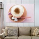 Delicious Cappuccino  Art Poster Print  36x24 inch