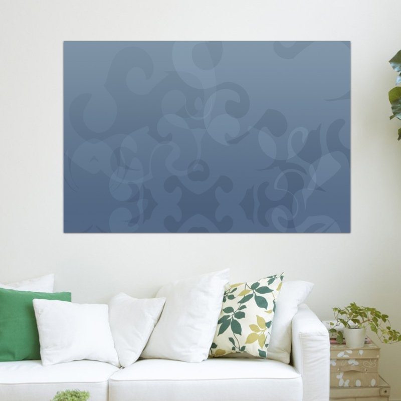 Grey Blue  Art Poster Print  36x24 inch