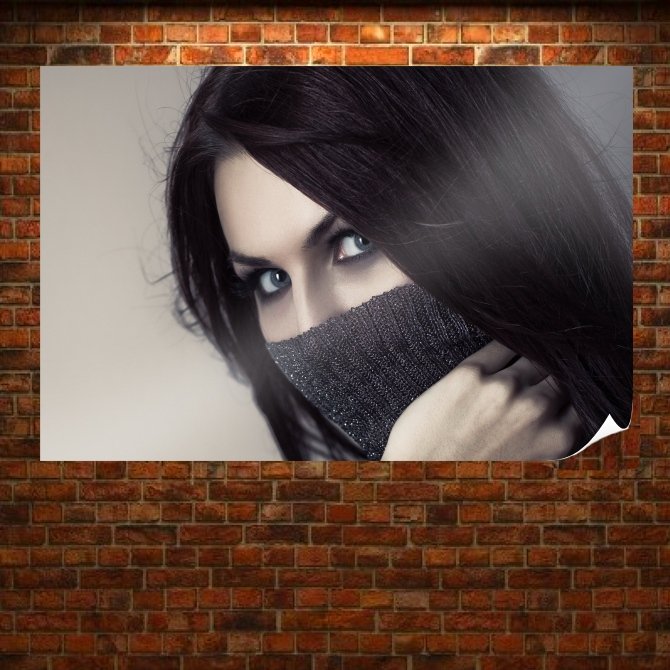 Mysterious Eyes  Art Poster Print  36x24 inch