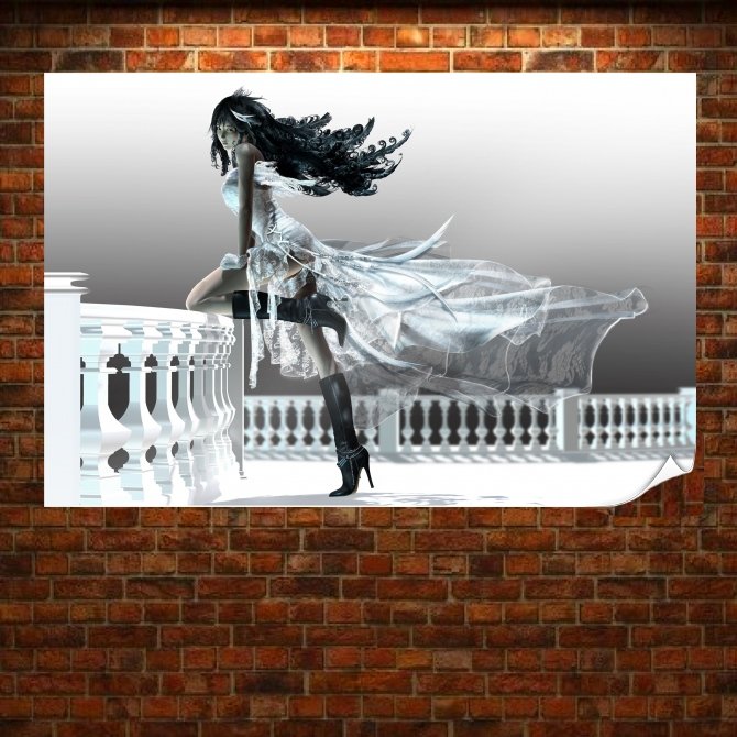 3d Girls 43  Art Poster Print  36x24 inch