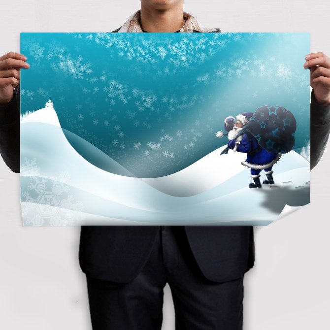 Santa Claus Gifts  Art Poster Print  36x24 inch