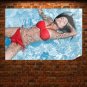 Hot Girl Wearing Red Bikini Art Poster Print 36x24 inch