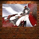 Kaiwaii Anime Girl In Snow  Art Poster Print  36x24 inch