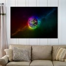 Rainbow Earth  Art Poster Print  36x24 inch